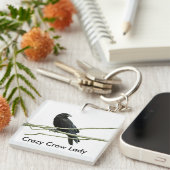 Verrückte Krähen-Dame Keychain Schlüsselanhänger (Vorderseite rechts)