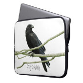 Verrückte Krähen-Dame Laptop Sleeve (Vorderseite Links)
