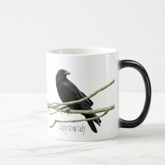 Verrückte Krähen-Dame Mug Verwandlungstasse (Rechts)