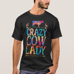Verrückte Kuh Dame Kühe Farm Geflügel Malerei T-Shirt
