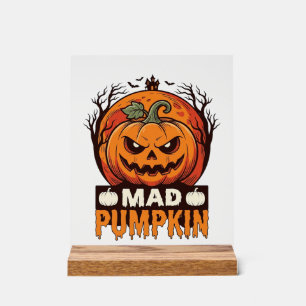 Verrückte Kürbis Halloween Vintage Gravur Design_1 Acrylschild