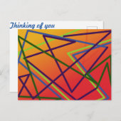 verrückte Linien auf warmen Hintergrund skurril Postkarte (Vorne/Hinten)