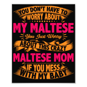 Verrückte Malteser-Mama Fotodruck