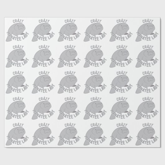 Verrückte Manatis-Dame Geschenkpapier (Flach)