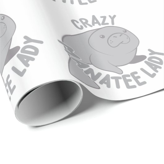 Verrückte Manatis-Dame Geschenkpapier (Rolleneckpunkt)