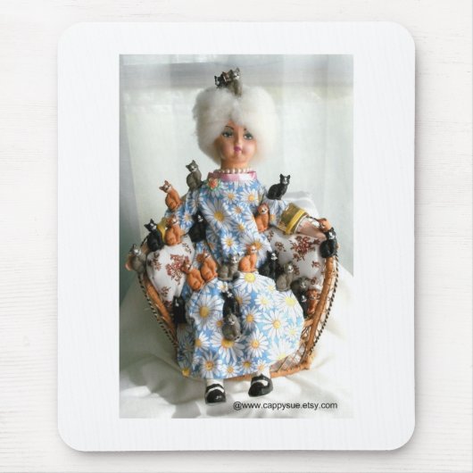 Verrückte Mausunterlage Katzen-Dame Mousepad (Vorne)