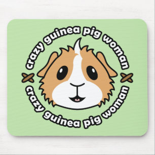 Verrückte Meerschweinchen-Frau Mousemat Mousepad