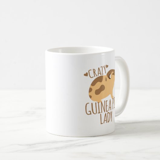 verrückte Meerschweinchendame Kaffeetasse (VorderseiteRechts)