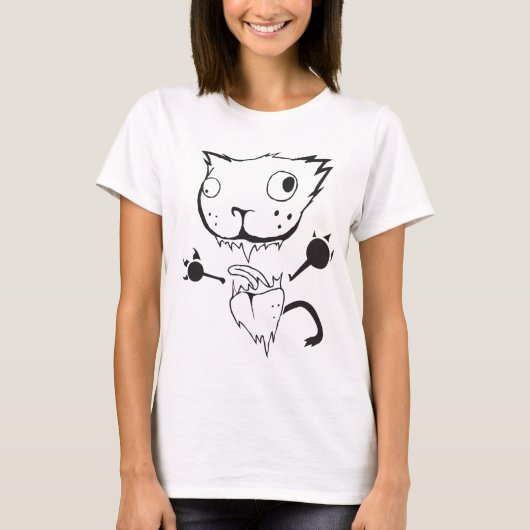 VERRÜCKTE MIEZEKATZE T-Shirt (Vorderseite)