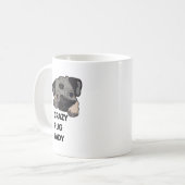 Verrückte Mops-Dame Kaffeetasse (Vorderseite Links)