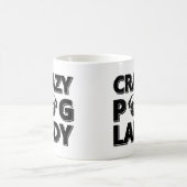 Verrückte Mops-Dame Typography Graphics Mug Kaffeetasse (Mittel)