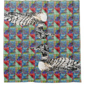 Verrückte Muster-Steppdecke Duschvorhang (Vorderseite)