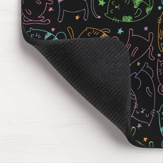Verrückte niedliche Katzen-buntes Mousepad (Ecke)