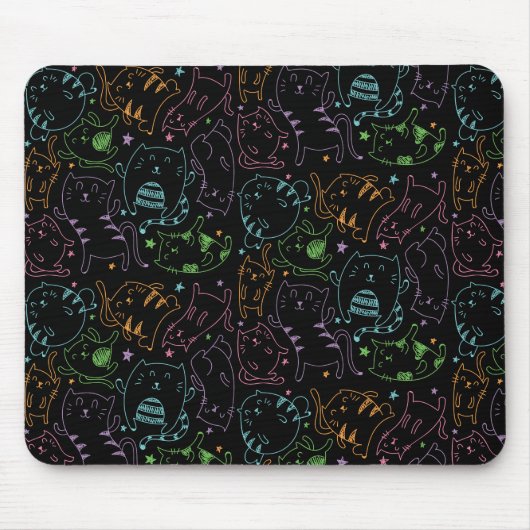 Verrückte niedliche Katzen-buntes Mousepad (Vorne)