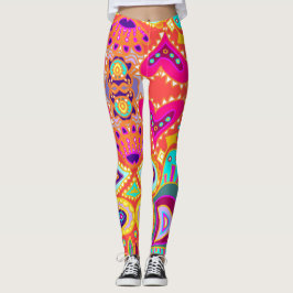 Verrückte Paisley-Orange Leggings