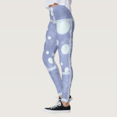 Verrückte Patchwork-Blau-Gingham-Blumenmuster Leggings (Links)