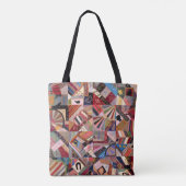 Verrückte Patchwork-Decke im Quilt-Stil Tasche (Rückseite)