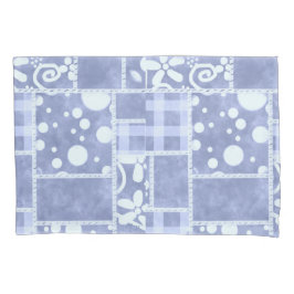 Verrückte Patchworkarbeit Blau kariert Floral Pers Kissenbezug
