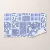 Verrückte Patchworkarbeit Blau kariertes Blumenmus Badhandtuch Set (Handtuch)