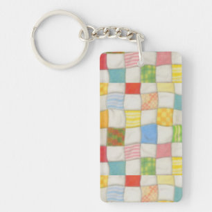 VERRÜCKTE PATCHWORKDEcke-Rechteck-Acryl-Schlüssela Schlüsselanhänger