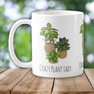 Verrückte Pflanzenlady Grüne Zimmerpflanzen Botani Kaffeetasse