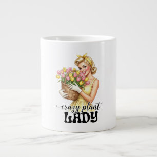 Verrückte Pflanzenlady Lustiger Gartenscherz-Kaf Jumbo-Tasse
