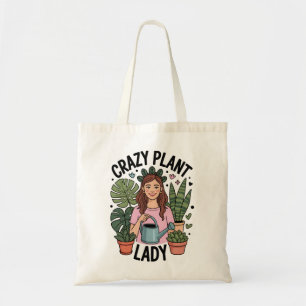 Verrückte Pflanzenlady Tragetasche
