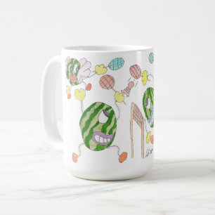Verrückte Pickleball-Mannschaft Cartoon-Gruppe Kaffeetasse