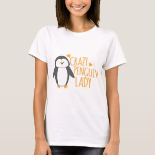 Verrückte Pinguin-Dame T-Shirt
