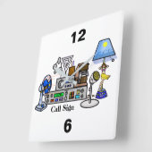 Verrückte Radioanlage-Wanduhr mit Rufzeichen Quadratische Wanduhr (Winkel)