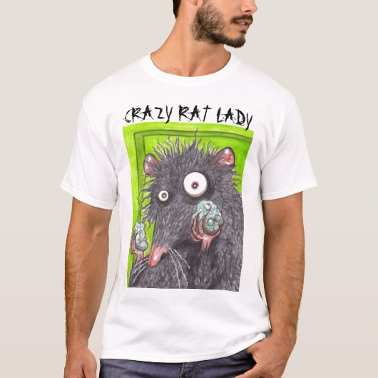 VERRÜCKTE RATTEN-DAME FUNNY RATS T-Shirt (Vorderseite)