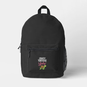 Verrückte Schildkröten-Dame Schildkröten Mama Frau Bedruckter Rucksack
