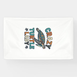 Verrückte Schildkröten-Dame Vintage Meeresschildkr Banner