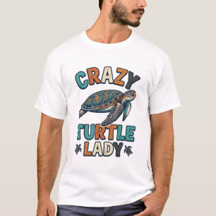 Verrückte Schildkröten-Dame Vintage Meeresschildkr T-Shirt