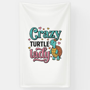 Verrückte Schildkröten-Dame Vintage-Stich-Design_1 Banner