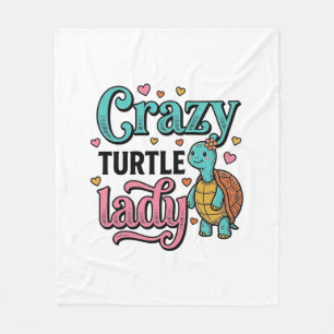 Verrückte Schildkröten-Dame Vintage-Stich-Design_1 Fleecedecke