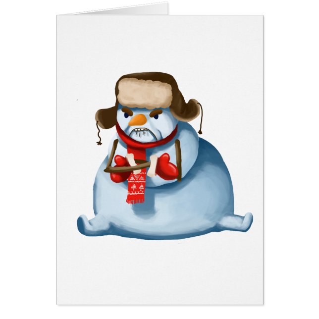 Verrückte Schneemann-Weihnachtskarte (Vorne)