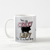 Verrückte Schwein-Dame Kaffeetasse (Links)