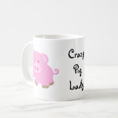 Verrückte Schwein-Dame Mug Kaffeetasse (Vorderseite Links)