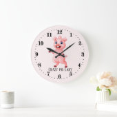 verrückte Schweinefrau fügt Text Große Wanduhr (Zuhause)