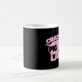 verrückte Schweinefrau Kaffeetasse (Mittel)
