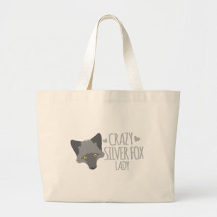 Verrückte Silberfuchsdame Jumbo Stoffbeutel
