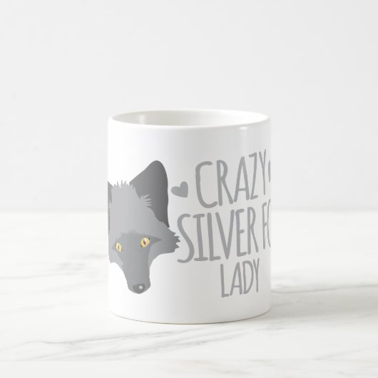 Verrückte Silberfuchsdame Kaffeetasse (Mittel)
