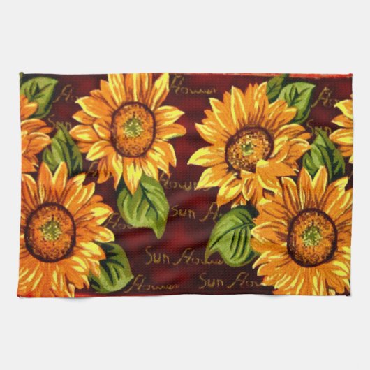 Verrückte Sonnenblumen Geschirrtuch (Horizontal)