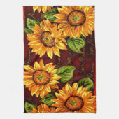 Verrückte Sonnenblumen Geschirrtuch (Vertikal)
