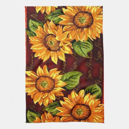 Verrückte Sonnenblumen Geschirrtuch (Vertikal)