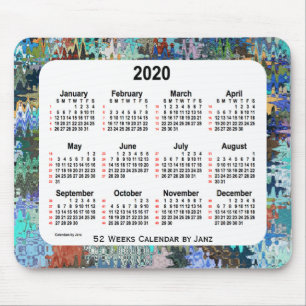 Verrückte Steppdecke 2020 52 Wochen-Kalender durc Mousepad