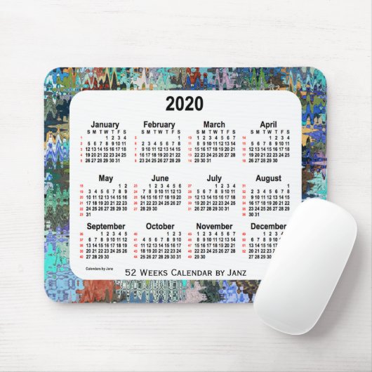 Verrückte Steppdecke 2020 52 Wochen-Kalender durch Mousepad (Mit Mouse)