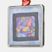 Verrückte Steppdecken-Originalvorlage Silbernes Ornament (Links)