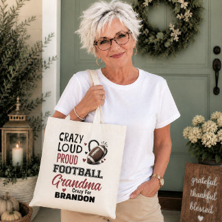 Verrückte stolze laute Fußball-Oma Tragetasche